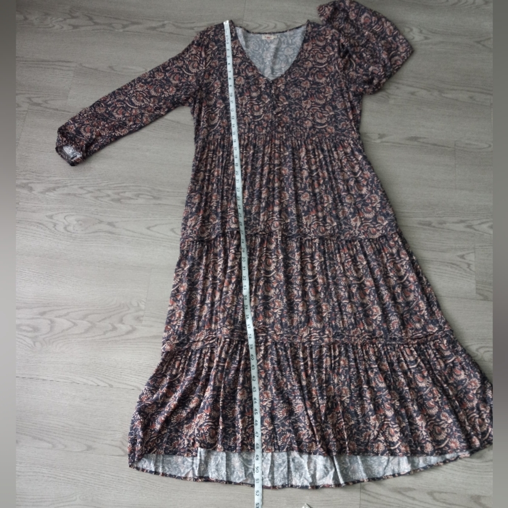Faherty Isabella Maxi Dress Artisan Floral Block Print M - Picture 13 of 16